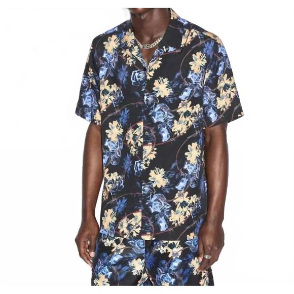 NEW KSUBI hyperflower resort short sleeve shirt in black